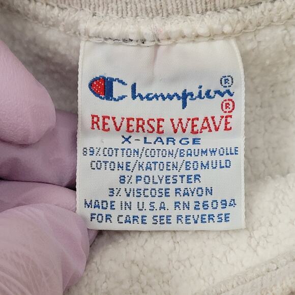 Vintage 80s Marquette Sweatshirt L/XL 23x24 Boxy Champion - Picture 9 of 16